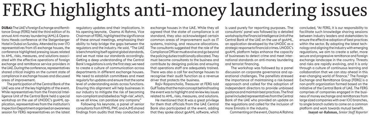 FERG Highlights Anti-money Laundering issues